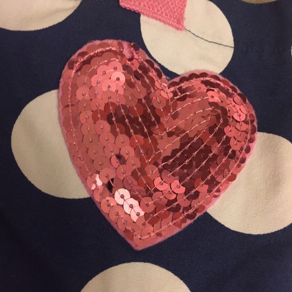 CHILDREN’S PLACE Sequined Heart/Polka Dot Tote Bag - Picture 5 of 8